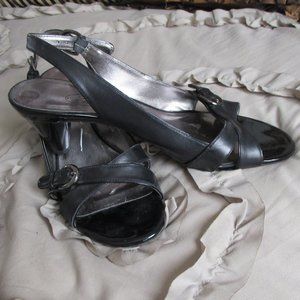 Joan & David black leather sandals